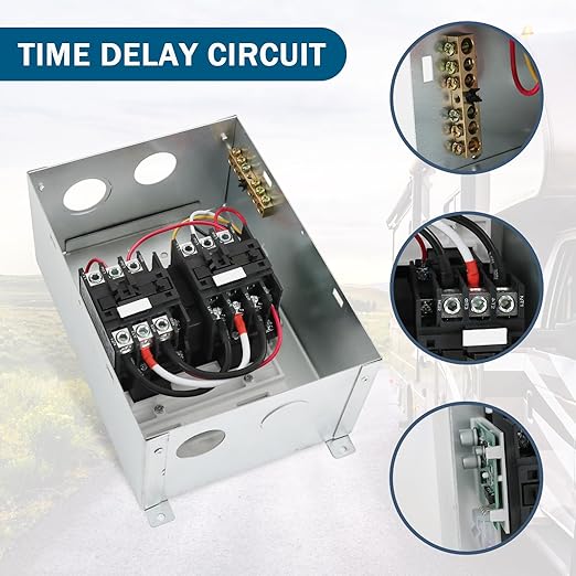 RV Automatic Transfer Switch, Rated 240VAC 50A 70A Neutral - Applied to RV, Speedboats, 120/240 Volt Power Sources