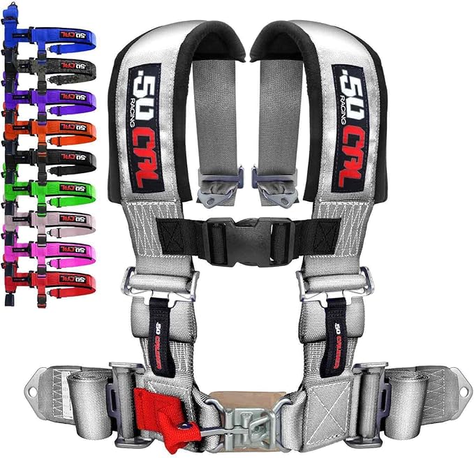 4 Point Harness for Bucket Seat, Quick Release Latch, 9 Color Options, Racing Harness, Race Car, Off Road Vehicle, UTV, RZR