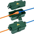 Outdoor Electrical Box Waterproof IP54-rated Outdoor Outlet Box Black Outdoor Extension Cord Cover Box (Inner 6.5 x 3.5 x 2.2inch) Wall-Hangable Waterproof Box for Protect Outlet(2 PCS Green)