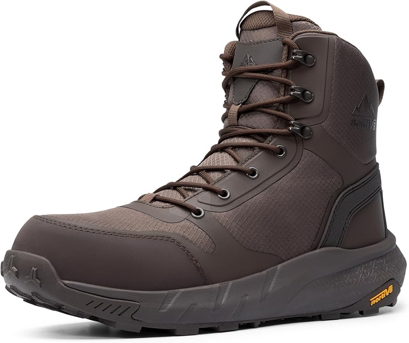 NORTIV 8 Men's Composite Toe Work Boots – 8'' Lightweight ASTM F2412-24 & ASTM F2913-24 Safety Boots with Side Zipper for Construction & Warehouse, Metrostrike-Nano