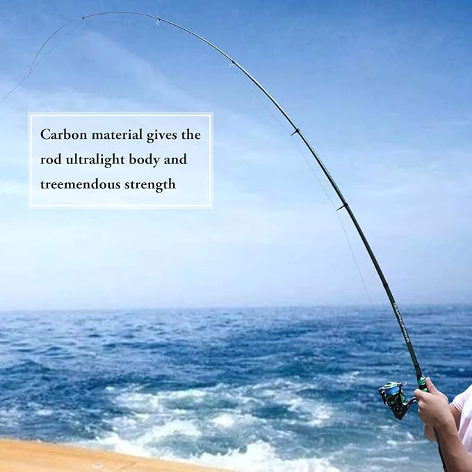 Sougayilang Fishing Rod Reel Combinations, 24 Ton Carbon Fiber, Portable Telescopic Fishing Rod Spinning Reels for Travel Saltwater Freshwater Fishing Gifts for People