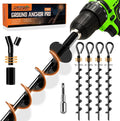 Ground Anchor Stakes (Ground Anchors Pro, 4 Pack Heavy Duty, Ground Anchors Screw in, Swing Set Anchors, Trampoline Anchors High Wind Heavy Duty for Camping Tents, Car Ports, Swing Sets, Canopies.)