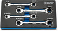 Capri Tools 4-in-1 120-Tooth Box End Reversible Ratcheting Wrench Set, Metric and SAE, 4-Piece with 16 Sizes