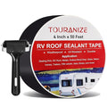 Butyl Sealant Tape with Rubber Roller, 4 Inch x 50 Feet RV Roof Tape for Camper Roof Repair, Boat Sealing, Trailer Roofing Seam Leaks, UV Resistant, Waterproof, Black