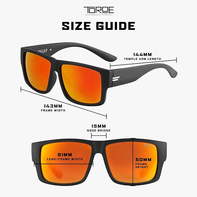 TOROE Z87+ Polarized Safety Sunglasses Matte Black TR90 Frame, ANSI Rated Lens
