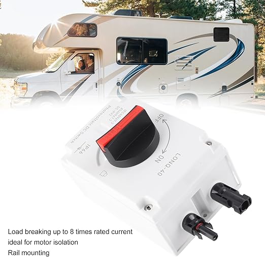 1200V 32A Photovoltaic DC Isolator Solar Switch, IP66 Waterproof Isolation PV Disconnect, for Off Grid On Grid Solar Systems, Solar Power System RV, Boat Proctive