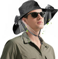 Solar Fan hat, Equipped with Two Detachable Fans, USB/Solar Dual Power Supply, Full Sun Protection,Wide Brim Adjustable