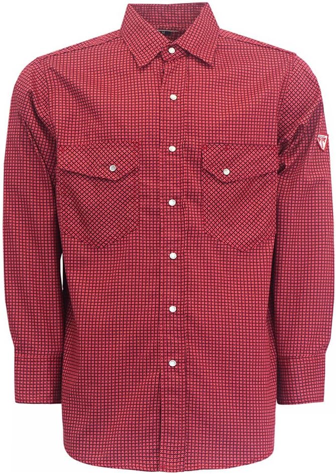 TICOMELA Men’s Mid-Weight FR Welding Shirt, 7.5oz 100% Cotton NFPA 2112 CAT2 – Flame-Resistant Button-Down Work Shirt