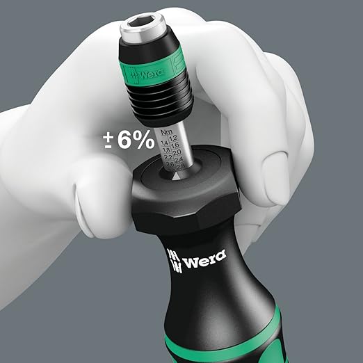 Wera 05074711001 Kraftform 7446 Hexagon Torque Screwdriver, 1/4" Head, 11.0-29.0"/lbs Variable Torque Adjustment Range
