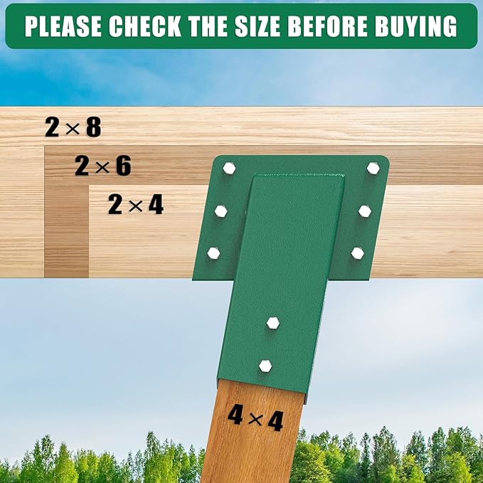 SELEWARE Deer Stand Brackets 4-Pack, Outdoor 4x4 Compound Angle Brackets, Elevator Bracket, Multi-Use Platform Bracket for Deer Stand, Hunting Blinds, Shooting Shack, Observation Decks, Tree Houses