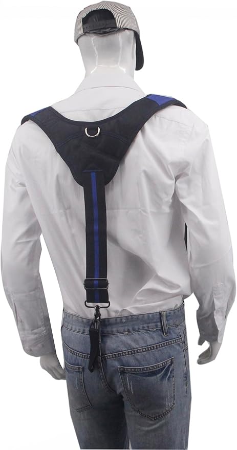 Heavy Duty Tool Belt Suspenders for Men 3 Point Padded Suspenders with Attachment Loops for Men
