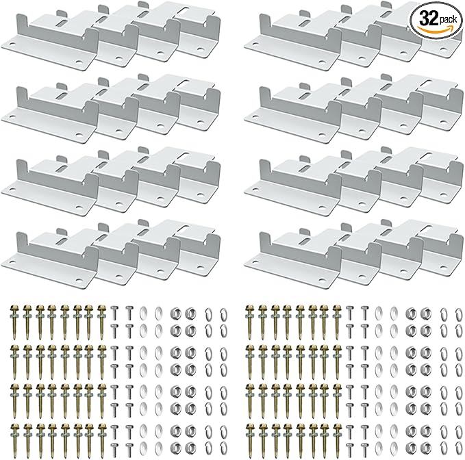 32 Units Solar Panel Mounting Z Brackets Lightweight Aluminum Corrosion,Solar Panel Mounting z Bracket, Supporting for RV, Roof, Boat,Wall and Other Off Gird Roof