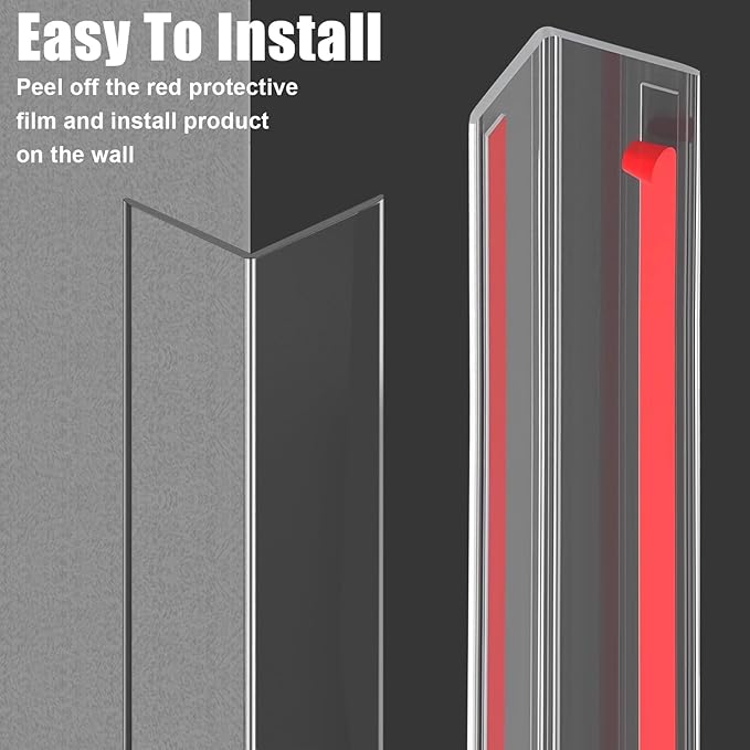 4 PCS Wall Corner Protectors,Self-Adhesive Plastic Baby Corner Protectors & Edge Protectors for Wall,Furniture, Door,Tables,Windows,Corner Covers for Baby Safety (4cmx42cm/1.57inx16.5in)
