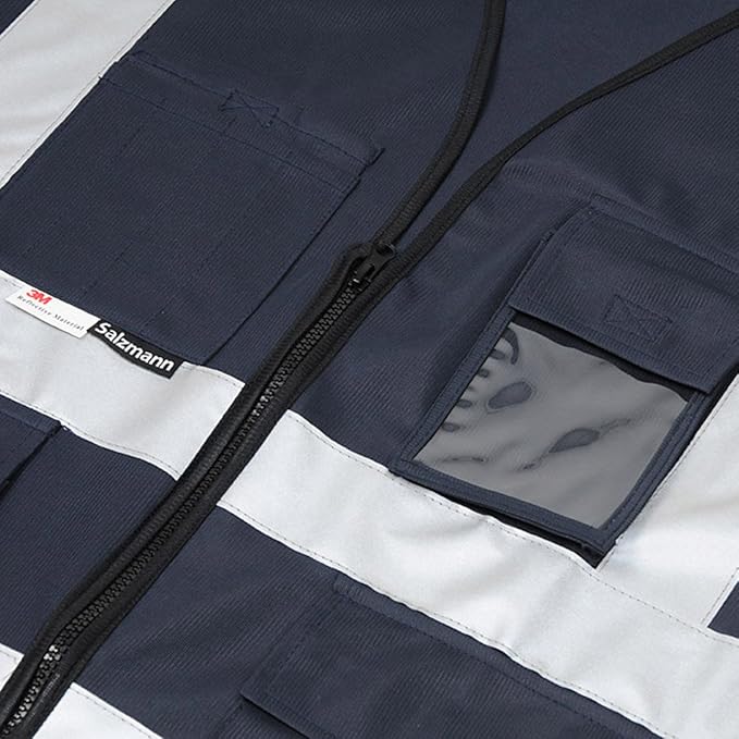 Salzmann Multi-Pocket Working Vest - Reflective Vest - Made with 3M Reflective Material