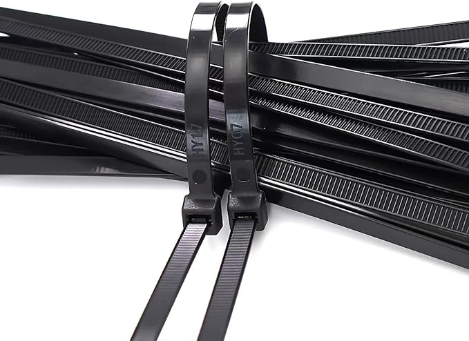 Large zip ties 18 inch black Extra long cable ties heavy duty outdoor 120 lbs thick Nylon plastic Zipties 65pcs
