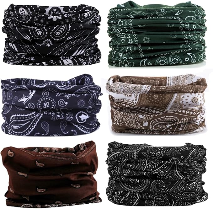 Neck Gaiter Face Cover Bandana Mask Scarf, Breathable Sun& Dust-proof for Cycling Running Fishing Hiking