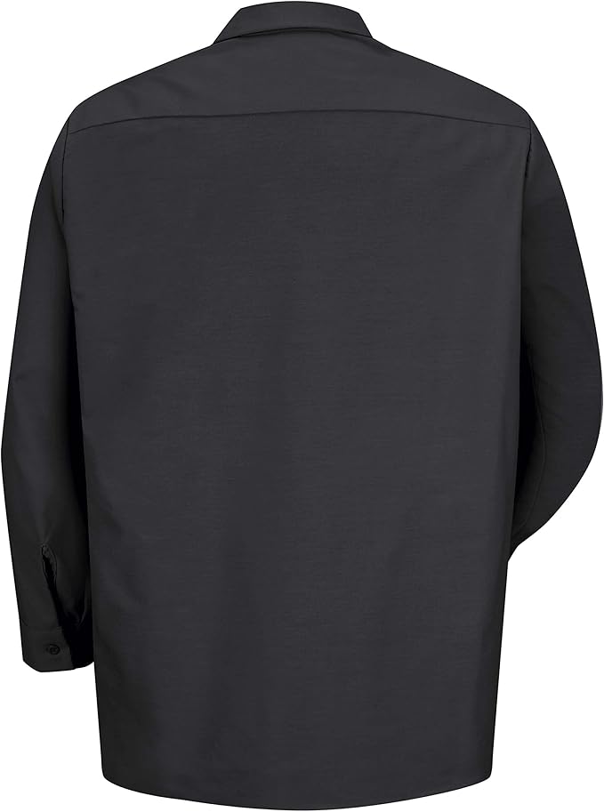 Red Kap Men's Long Sleeve Industrial Work Shirt | Moisture Wicking Button Up, Wrinkle Resistance Fights Fading & Stains
