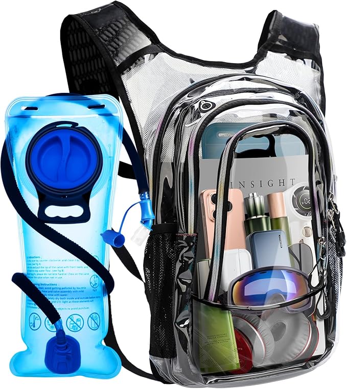 Hydration Pack, Hydration Backpack with 2L Hydration Bladder, Festival Essential Water Backpack, Lightweight Hydration Bag Hydropack Hydro for Running, Biking, Music Festival Gear, Rave