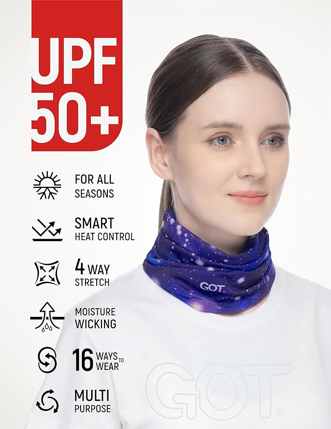 GOT Sports UPF 50+ Fishing Neck Gaiter - UV Face Mask Sun Protection for Men & Women - Camo SPF Face Cover Gator