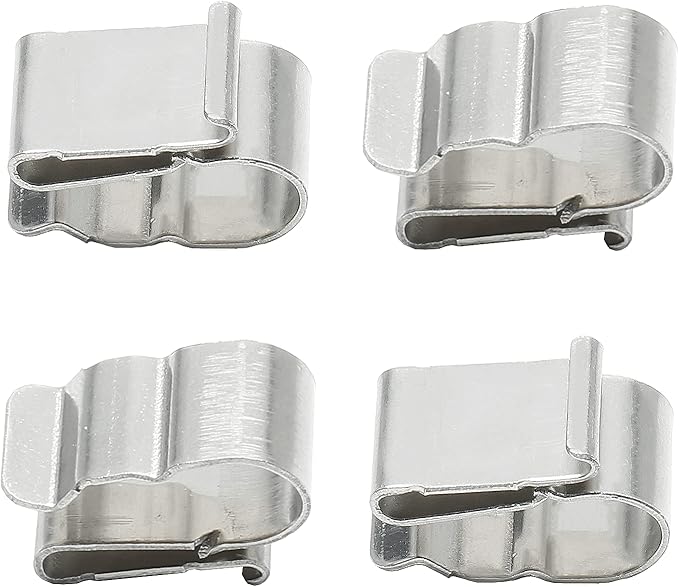 50Pcs Trailer Frame Wire Clips, 19mm Length Solar Panel Wire Clips, 304 Stainless Steel Cable Clamps Double-Wire Clips for PV Wiring Boat Cable