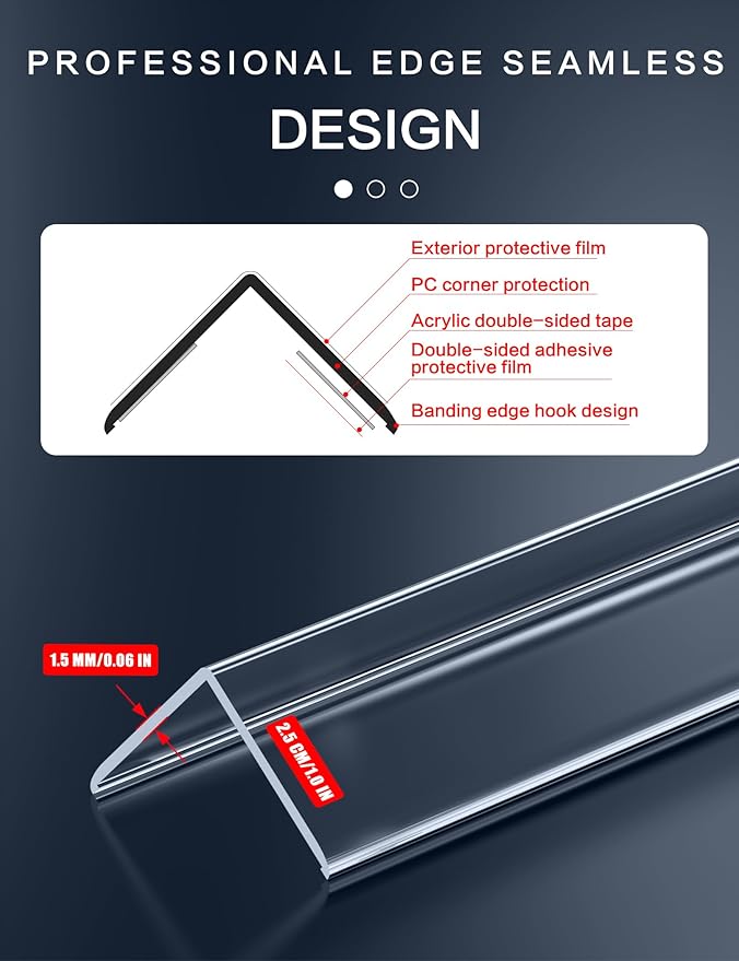 Clear Self-Adhesive Wall Corner Protectors，Corner Guards & Edge Protector for Wall Door Frame Cabinet Baseboard & Door, Table, Stair (36, 36" X 1.0")