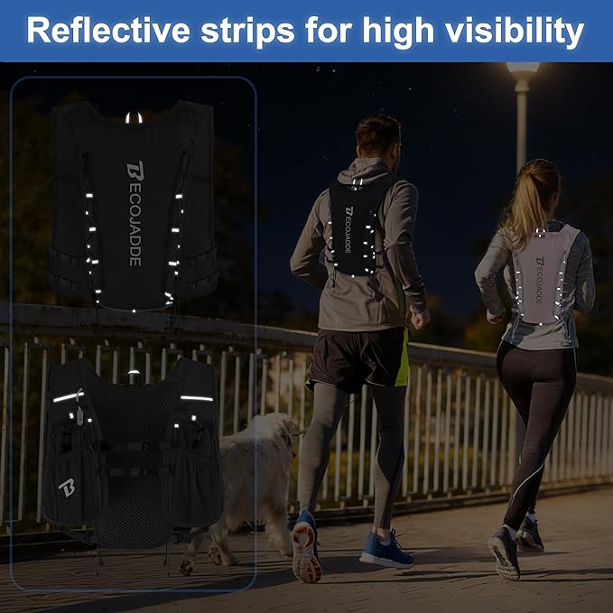 Running Vest Hydration Backpack for Men Women, 5L Lightweight Running Backpack Hydration Pack for Marathon, Trail, Cycling, Hiking, Jogging