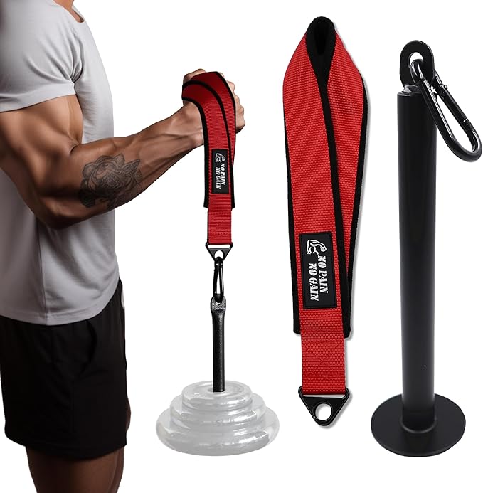 Arm Wrestling Training Strap Belt Hand Grip Arm Finger Forearm Exerciser Strengthener for Cable Machine and Free Weight