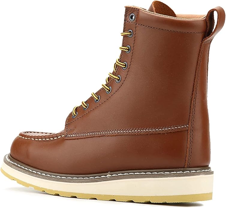 Work Boots for Men, 6" & 8" SureTrack Soft Toe Slip Resistant Moc Toe Mens Work Boots 84994/86994