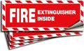 iSYFIX Fire Extinguisher Inside Signs Stickers – 4 Pack 8x3 Inch – Self-Adhesive Vinyl Decals, Laminated for UV, Weather, Scratch, Fade Resistance, for Cars, Trailers, Rv's, Trucks and Vehicles