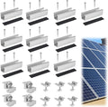 10 Pcs Solar Panel Bracket Kit - Aluminum 4.72'' Solar Panel Mounting Rails with Clamps, Solar Panels Mounting Brackets for Tin Roof, Sheet Roof, Flat Roof, RV, Silver