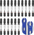 32 PCS Solar Panel Connectors MC4, 16 Pairs Male/Female + 2 Wrenches IP67 Waterproof 1000V/30A Solar Connectors，for Solar Power Systems (10AWG)
