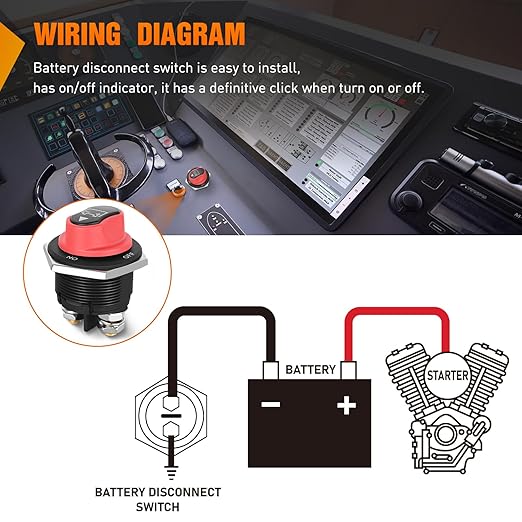 Nilight Battery Disconnect Switch 200A Master Disconnect Isolator 12V-48V On Off Power Cutoff Switch Waterproof Heavy Duty for Marine Boat Car RV ATV UTV Yacht, 2 Years Warranty