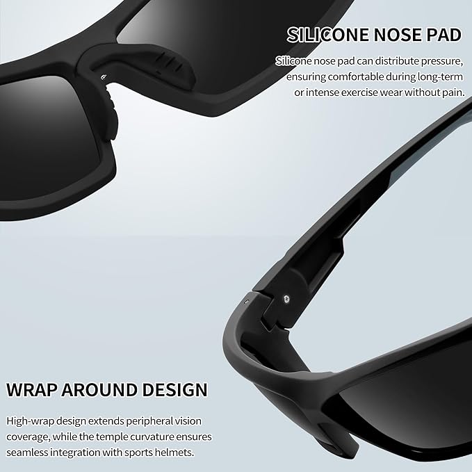 Joopin Sports Sunglasses Polarized UV400 Protection Wrap Around Sun Glasses Shades for Men Women