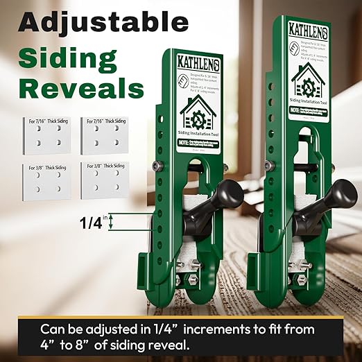 Pro Siding Installation Tools, Siding Gauge Tools, Adjustable Reveal, Heavy-Duty Polycarbonate Build with Non-Slip Pads, Fits 5/16", 3/8", 7/16" Boards – 2 Pack