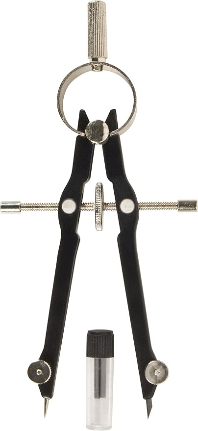 ALVIN, Bow Compass and Divider, Pivot Point, Model 494, Ideal Compass for Geometry Drafting and Engineering, Drawing and Architecture Tool, Metal - 5 Inches