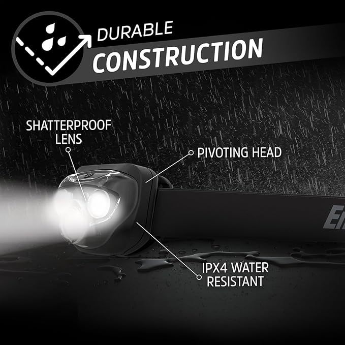 Energizer PRO-260 LED Headlamp (8-Pack), IPX4 Water Resistant Headlamps, High-Performance Head Light for Outdoors, Camping, Running, Storm, Survival LED Light for Emergencies (Batteries Included)