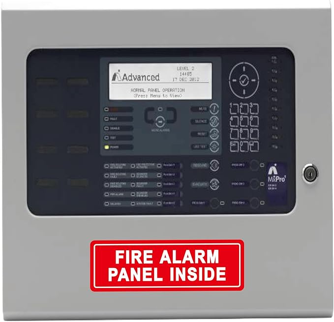 Fire Alarm Panel Inside Sign – Made from Premium Durable Acrylic Material, Super Strong Self-Adhesive, Quick Installation, Perfect for Your Business and Home (9x3 Inches, Red)