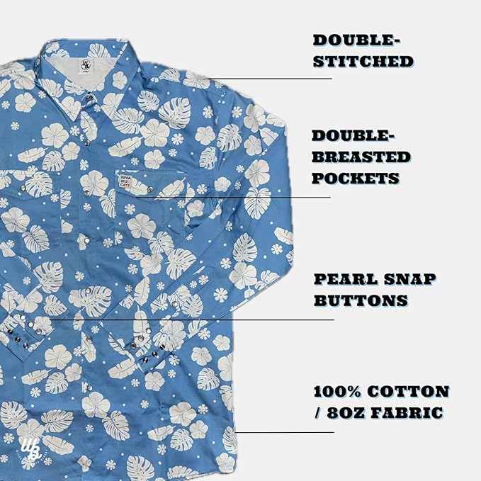 WoahBros FR Shirts for Men, 8oz Midweight Flame Resistant Welding Shirt, 100% Cotton, Pearl Snap Buttons - CAT2/NFPA2112