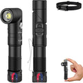 T21X 1400 Lumen Small LED Flashlight Rechargeable, Super Bright 90 Degree EDC AA Pocket Flashlight with Magnet, Adjustable Headlamp, Mini Tactical Light & Clip for Camping Running Hiking