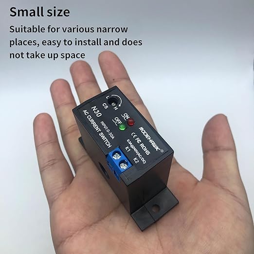 Current Sensing Relay AC Current Sensing Switch 0-30A Normally Closed Current Sensor Monitoring Relay (N30)