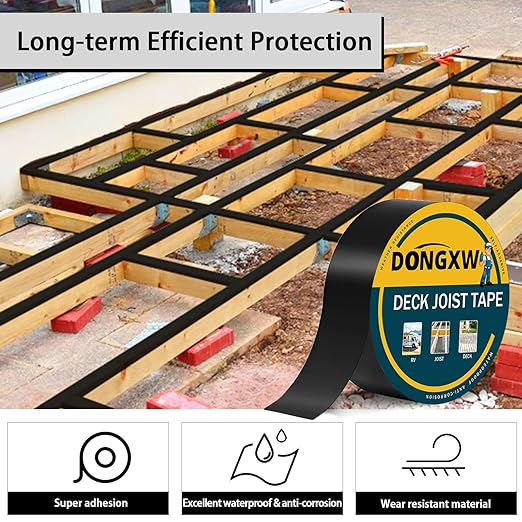 Butyl JoistTape 2" X 50', 2 Rolls Joist Tape for Decking 2Inch, Waterproof Deck Joist Flashing Tape Protect Wooden Deck Beams