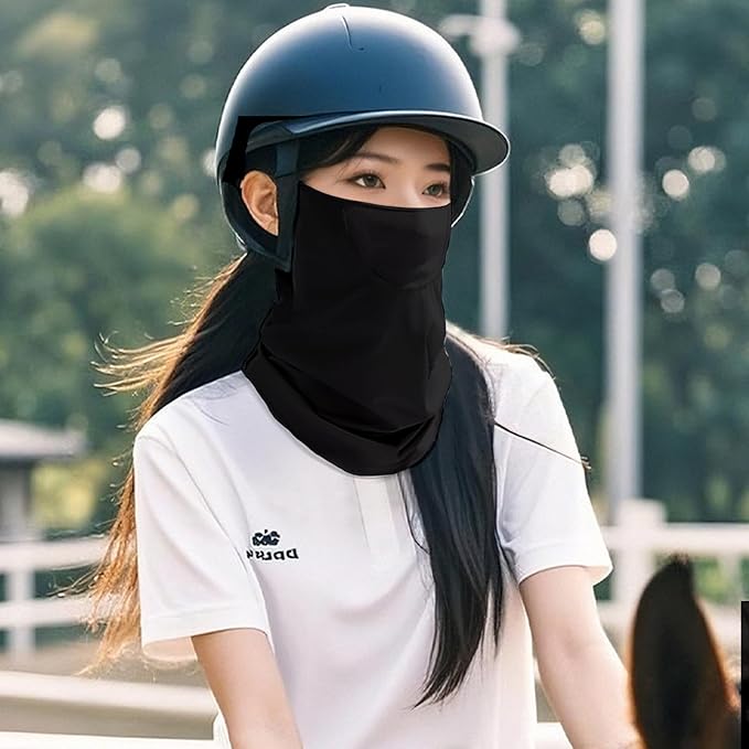 UPF 50+ Breathable Cooling Face Cover Sun UV Protection Earloop Neck Gaiter Scarf for Golf, Hiking, Fishing & Outdoors