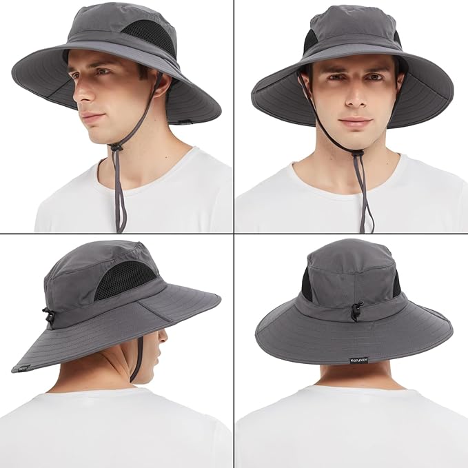 EINSKEY Wide Brim Sun Hat, UPF 50+ UV Protection Waterproof Packable Bucket Hat for Men & Women, Fishing Hiking Beach Garden