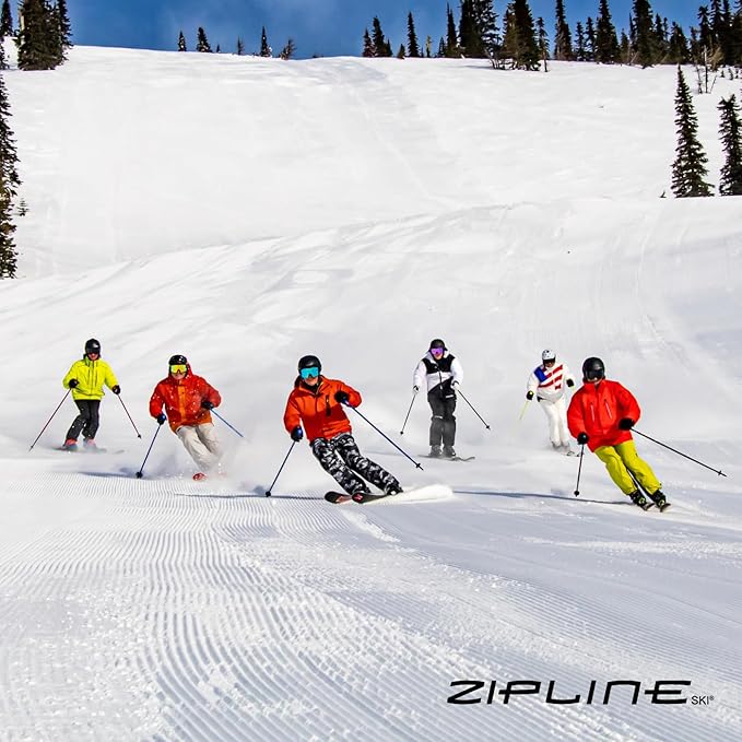 Zipline Lollipop 14.0 Graphite Carbon Composite Ski Poles – Lightweight, Durable, All-Mountain – Ergonomic Grip, Vibration Dampening, Ideal for Groomers and Freestyle. Choice of Skiers