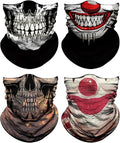 4Pack Neck Gaiter for Men Women Face Cover Mask Head Wrap Balaclava Headwear Bandana Headband Magic Scarf