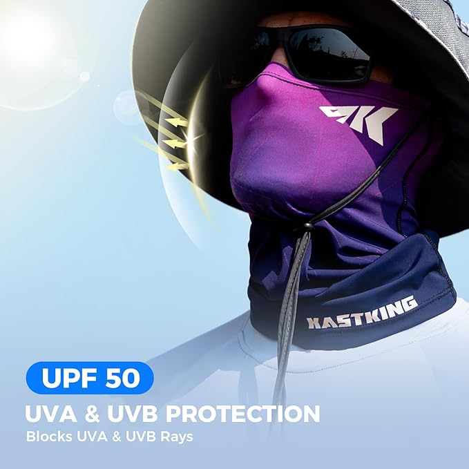 KastKing Ultimate Angler Neck Gaiter, UPF 50 Sun Mask, Sun Gaiters for Men & Women, Hydrocool Technology, Fishing, Hiking