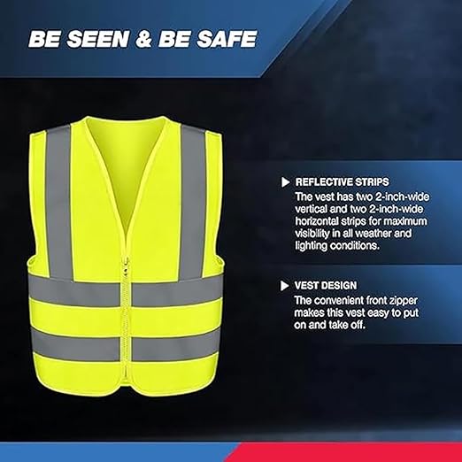 Neiko High Visibility Safety Vest ANSI Class 2, No Pocket, Neon Yellow, 3X-Large (3XL)