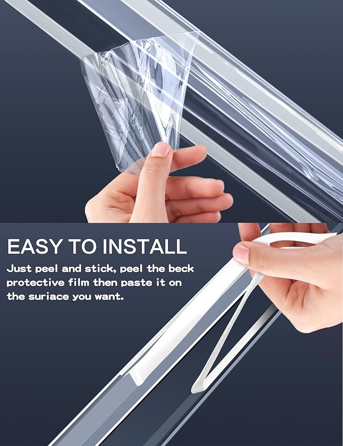 12PCS Clear Self-Adhesive Wall Corner Protectors，Corner Guards & Edge Protector for Wall Door Frame Cabinet Baseboard & Door, Table, Stair(32" X 1.0")