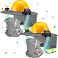 2 Sets Sun Hard Hat Shade Neck Protection with Solar Fans, Full Brim High Visibility Sun Visor Mesh Bandana Scarf for Hard Hat Accessories, Reflective (Medium Gray)