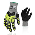 Safety Work Gloves,Impact Gloves for Men Women,Cut Resistant Non-Slip Heavy Duty Gloves with Nitrile Grip,Touch Screen Glove with Impact Protection for Gardening Mechanic Construction, X-Large